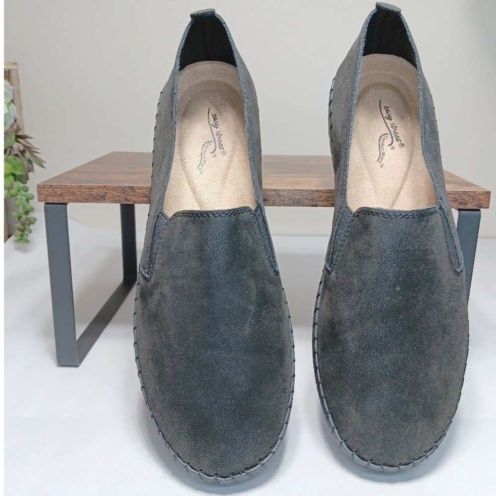 Easy Street Fresh Slip on Comfort‎ Wave NWOT Loafers Womens 7.5 Wide Black